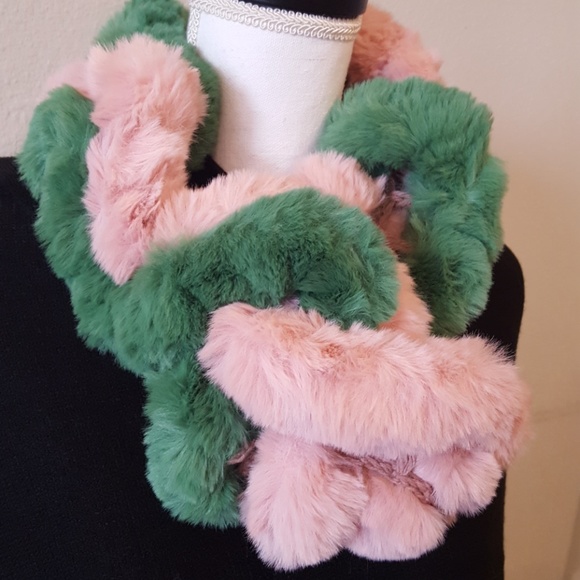 Pink and Green scarf - Picture 2 of 5